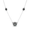 Thumbnail Image 0 of 1.29 CT. T.W. Enhanced Black and White Diamond Frame Station Necklace in 10K White Gold and Black Rhodium