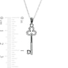 Thumbnail Image 3 of 0.117 CT. T.W. Diamond Clover-Top Key with Heart Pendant in Sterling Silver and Black Rhodium