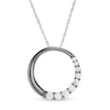 0.45 CT. T.W. Journey Diamond Circle Pendant in 10K White Gold and Black Rhodium