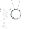 0.45 CT. T.W. Journey Diamond Circle Pendant in 10K White Gold and Black Rhodium