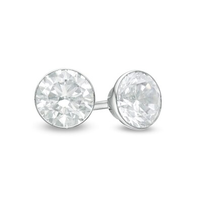 1.00 CT. T.W. Diamond Solitaire Stud Earrings in 14K White Gold