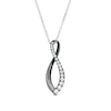 Thumbnail Image 0 of 0.29 CT. T.W. Journey Diamond Infinity Pendant in 10K White Gold and Black Rhodium