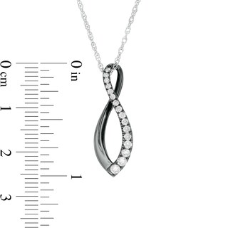 0.29 CT. T.W. Journey Diamond Infinity Pendant in 10K White Gold and Black Rhodium