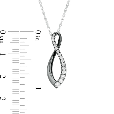 0.29 CT. T.W. Journey Diamond Infinity Pendant in 10K White Gold and Black Rhodium