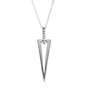 0.04 CT. T.W. Diamond Elongated Triangle Drop Pendant in Sterling Silver and Black Rhodium