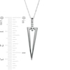 0.04 CT. T.W. Diamond Elongated Triangle Drop Pendant in Sterling Silver and Black Rhodium