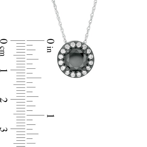 2.69 CT. T.W. Enhanced Black and White Diamond Frame Pendant in 10K White Gold with Black Rhodium