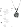 1.18 CT. T.W. Enhanced Black and White Diamond Frame Drop Pendant in 10K White Gold with Black Rhodium