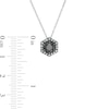 1.23 CT. T.W. Enhanced Black and White Diamond Hexagonal Frame Pendant in 10K White Gold with Black Rhodium