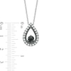 0.95 CT. T.W. Enhanced Black and White Diamond Teardrop Frame Pendant in 10K White Gold with Black Rhodium