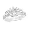 Thumbnail Image 0 of Marquise Lab-Created White Sapphire Crown Bridal Set in Sterling Silver