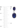 Oval Lab-Created Blue and White Sapphire Accent Double Drop Earrings in Sterling Silver