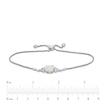 Oval Lab-Created Opal and White Sapphire Tri-Sides Bolo Bracelet in Sterling Silver - 9.5"