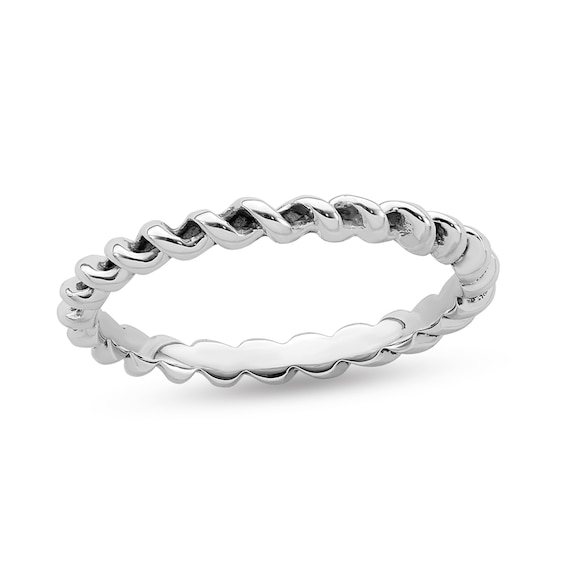 Stackable Expressions™ 2.5mm Twist Antique-Finished Ring in Sterling Silver