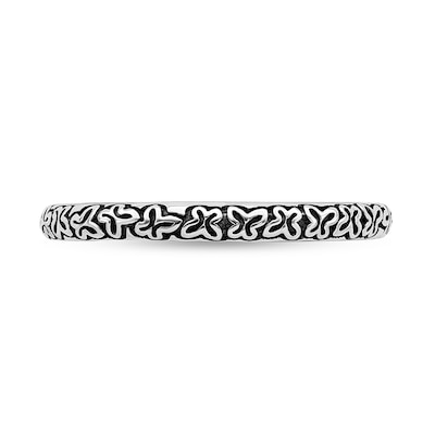 Stackable Expressions™ 2.25mm Alternating Butterfly Antique-Finished Band in Sterling Silver