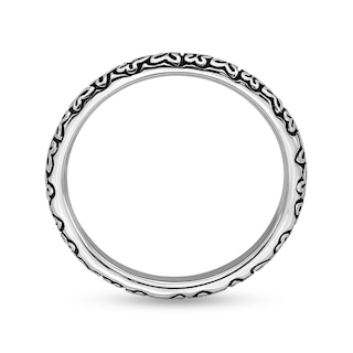 Stackable Expressions™ 2.25mm Alternating Butterfly Antique-Finished Band in Sterling Silver