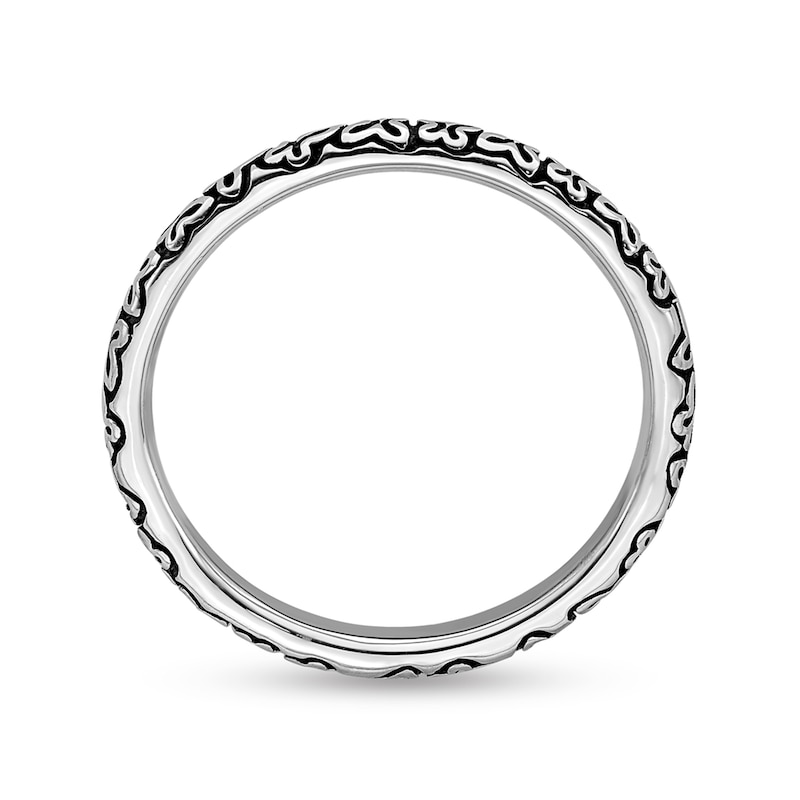 Main Image 3 of Stackable Expressions™ 2.25mm Alternating Butterfly Antique-Finished Band in Sterling Silver