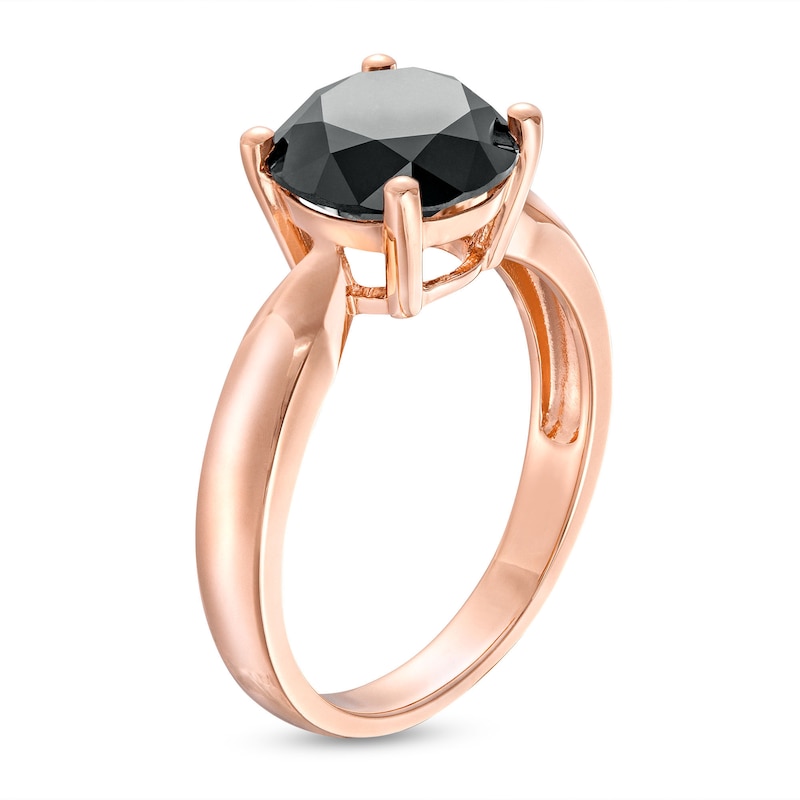 3.00 CT. Black Diamond Solitaire Engagement Ring in 10K Rose Gold