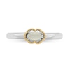 Thumbnail Image 1 of Stackable Expressions™ Oval Moonstone Scallop Frame Ring in Sterling Silver and 14K Gold