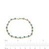 Thumbnail Image 1 of Lab-Created Emerald and Diamond Accent Bead Composite Link Bracelet in Sterling Silver with 14K Gold Plate - 7.25"