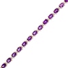 Thumbnail Image 0 of Oval Amethyst and White Topaz Bracelet in 14K Rose Gold Over Silver - 7.25"
