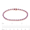 Thumbnail Image 3 of Oval Amethyst and White Topaz Bracelet in 14K Rose Gold Over Silver - 7.25"