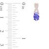 Thumbnail Image 1 of Oval Tanzanite and 0.08 CT. T.W. Diamond "X" Drop Earrings in 10K Rose Gold