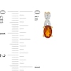 Thumbnail Image 2 of Oval Madeira Citrine and 0.08 CT. T.W. Diamond "X" Drop Earrings in 10K Gold