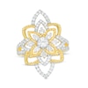 0.95 CT. T.W. Diamond Flower Ring in 10K Gold