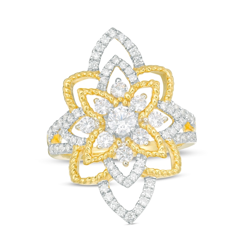 0.95 CT. T.W. Diamond Flower Ring in 10K Gold|Peoples Jewellers