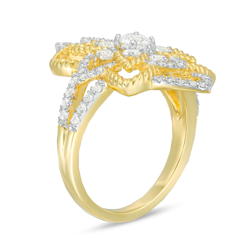 0.95 CT. T.W. Diamond Flower Ring in 10K Gold|Peoples Jewellers
