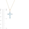 Thumbnail Image 1 of Marquise Swiss Blue Topaz and 0.08 CT. T.W. Diamond Cross Pendant in 10K Gold
