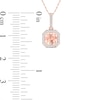 5.0mm Morganite and 0.10 CT. T.W. Diamond Octagonal Frame Pendant in 10K Rose Gold