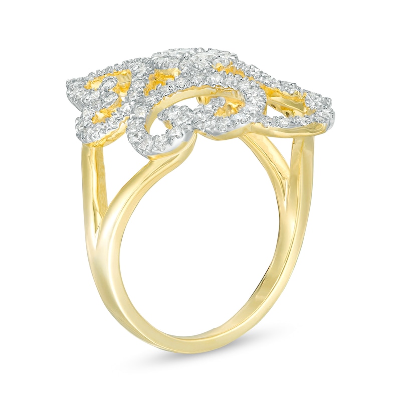 0.95 CT. T.W. Diamond Marquise Filigree Swirl Ring in 10K Gold|Peoples Jewellers
