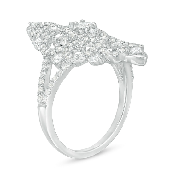 0.95 CT. T.W. Diamond Marquise Filigree Ring in 10K White Gold