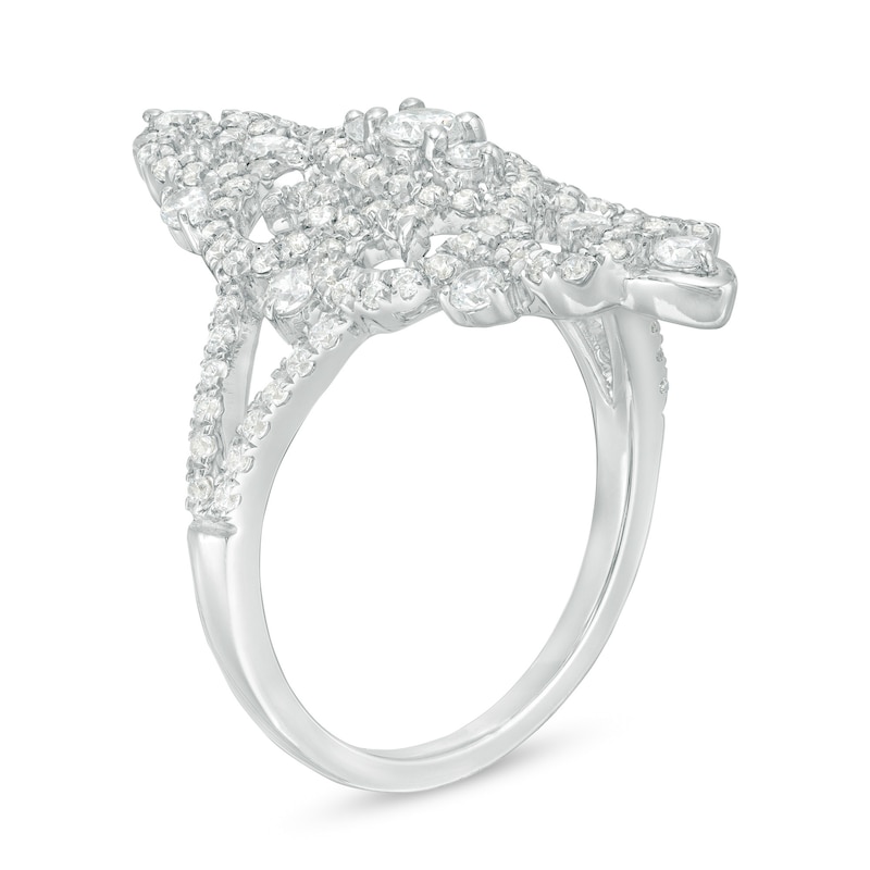 0.95 CT. T.W. Diamond Marquise Filigree Ring in 10K White Gold|Peoples Jewellers