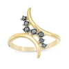 Thumbnail Image 0 of 0.23 CT. T.W. Black Diamond Curve Bypass Ring in 10K Gold