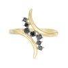 Thumbnail Image 3 of 0.23 CT. T.W. Black Diamond Curve Bypass Ring in 10K Gold