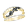 Thumbnail Image 0 of 0.37 CT. T.W. Enhanced Black and White Diamond Scatter Orbit Ring in 10K Gold
