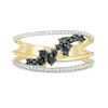 Thumbnail Image 3 of 0.37 CT. T.W. Enhanced Black and White Diamond Scatter Orbit Ring in 10K Gold