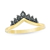 Thumbnail Image 0 of 0.23 CT. T.W. Black Diamond Chevron Ring in 10K Gold