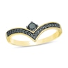 0.18 CT. T.W. Black Diamond Chevron Ring in 10K Gold