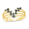 Thumbnail Image 0 of 0.23 CT. T.W. Black Diamond Multi-Row "V" Split Shank Ring in 10K Gold