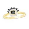 0.23 CT. T.W. Enhanced Black and White Diamond Cushion Frame Promise Ring in 10K Gold