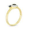 Thumbnail Image 2 of 0.23 CT. T.W. Enhanced Black and White Diamond Cushion Frame Promise Ring in 10K Gold