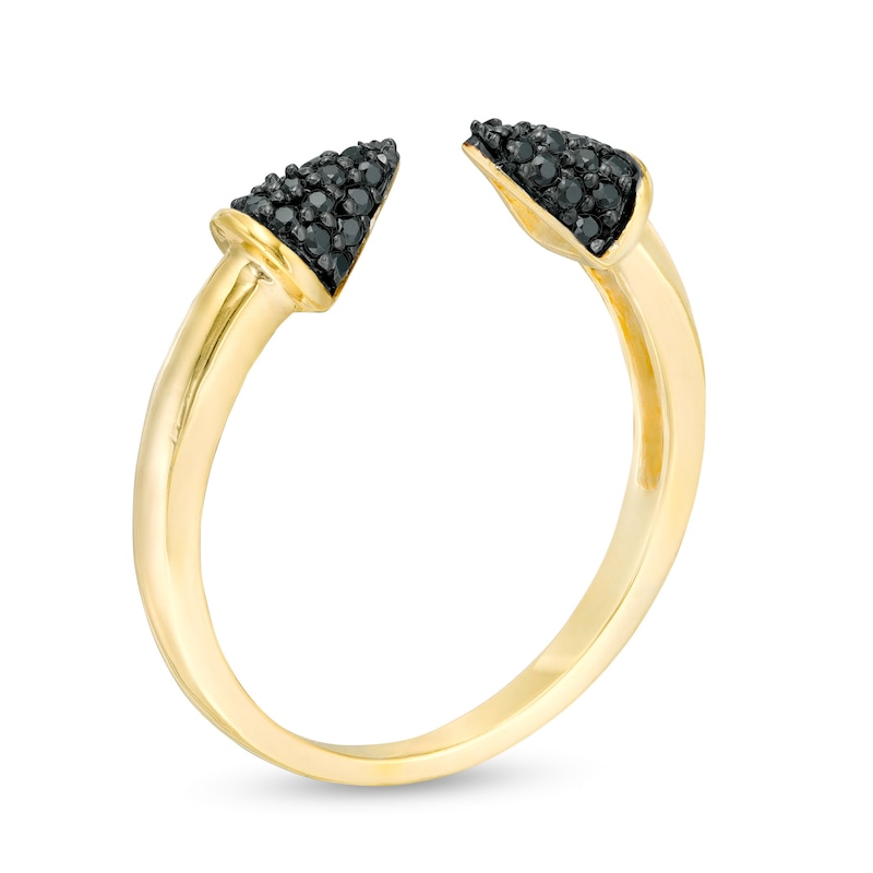 0.18 CT. T.W. Black Diamond Spike Open Shank Ring in 10K Gold|Peoples Jewellers