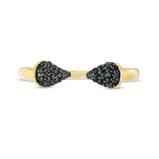 0.18 CT. T.W. Black Diamond Spike Open Shank Ring in 10K Gold