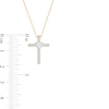 5.0mm Heart-Shaped Lab-Created Opal and 0.05 CT. T.W. Diamond Vintage-Style Cross Pendant in 10K Gold