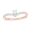 Thumbnail Image 0 of 0.18 CT. T.W. Diamond Chevron Promise Ring in 10K Rose Gold