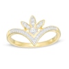 Thumbnail Image 0 of 0.147 CT. T.W. Diamond Chevron Marquise Ring in 10K Gold